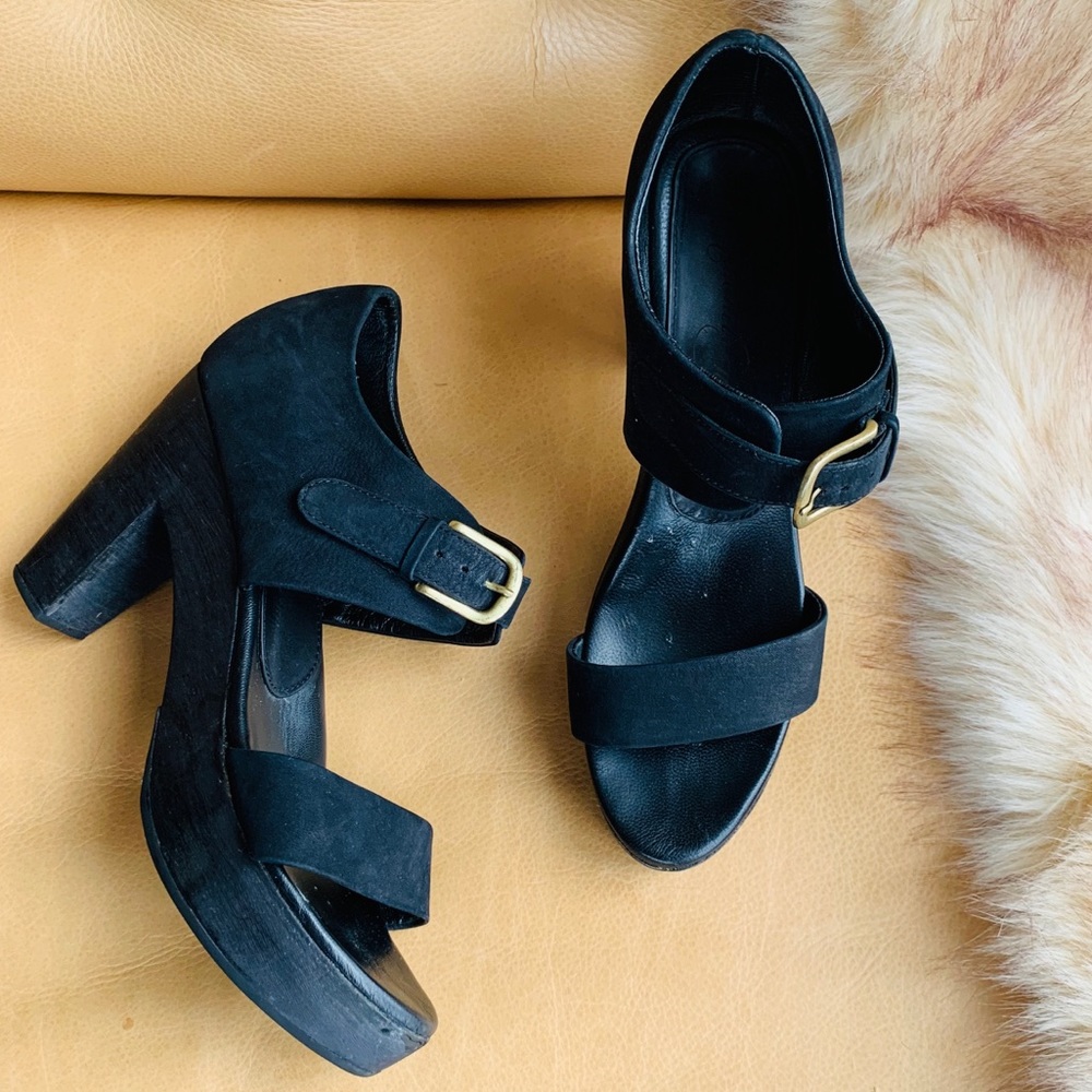Rachel Comey Black Chunky Heel Sandals